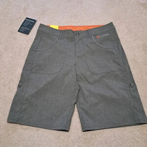 NWT Women's Cloudveil Shorts Small Green Woven Roll Up Short UPF 25+